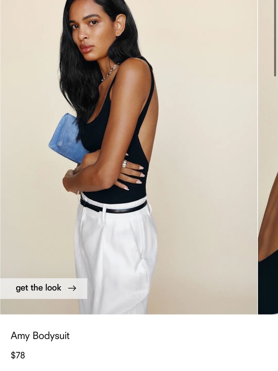 Reformation Pants - Reformation White High-Waist Trousers with Black Belt
